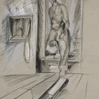 Boy in Doorframe