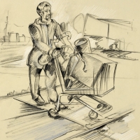 Man Pushing Cart