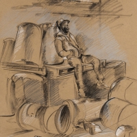 Man with Barrels