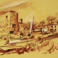 Row Houses in Field
