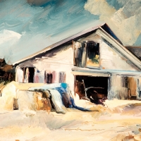 Hay and Blue Tarp
