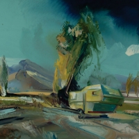 Lombardies and Trailer