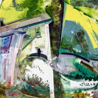 Draped Pride, 32x47'', Oil on Mi-Tientes, 2018