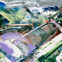 North River Spillway, 47x64'', Oil on Mi-Tientes, 2018