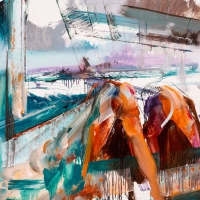 Paired Buttocks, 32x47'', Oil on Mi-Tientes, 2018
